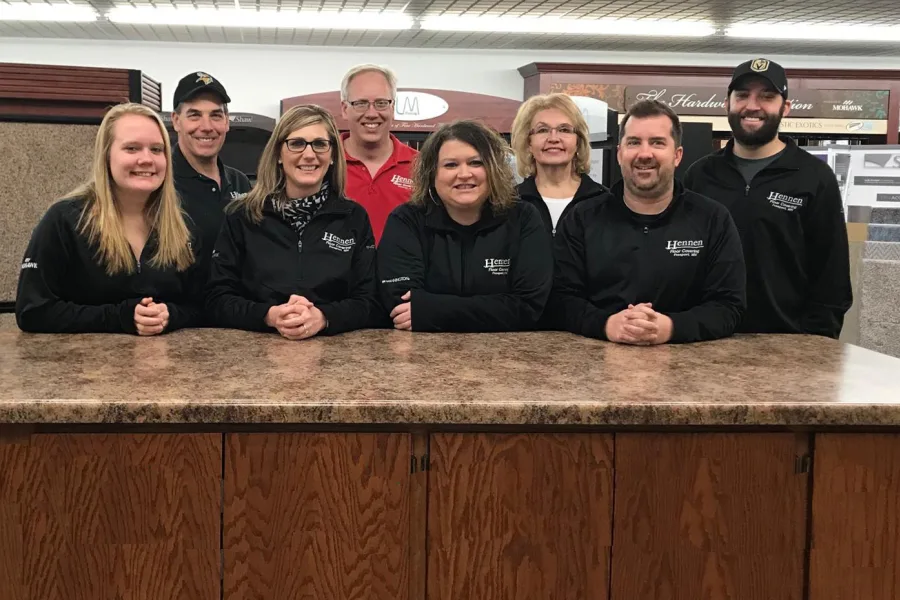 Team photo at Hennen Floor Covering in Freeport, MN