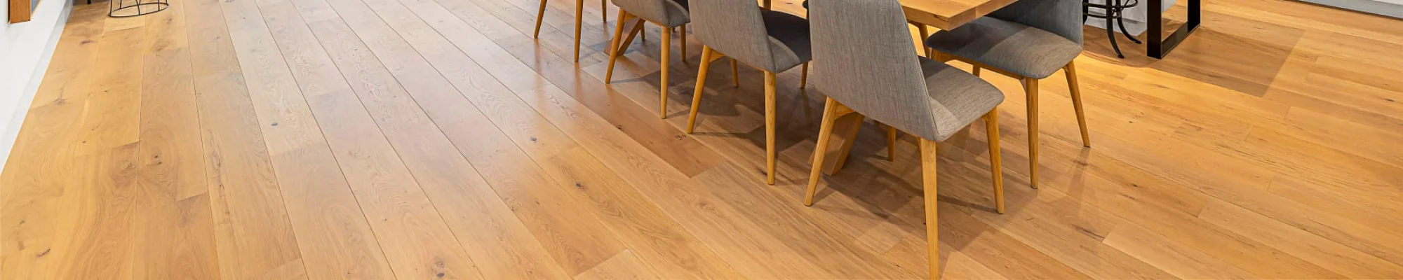 Hardwood flooring installed in modern kitchen