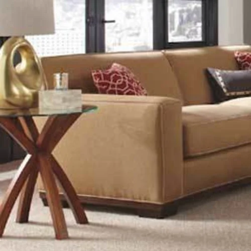 Beige sofa in a living room